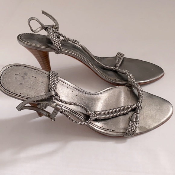 Richard Tyler women’s braided strappy anthracite grey high heel shoe - size 10 - Picture 7 of 7